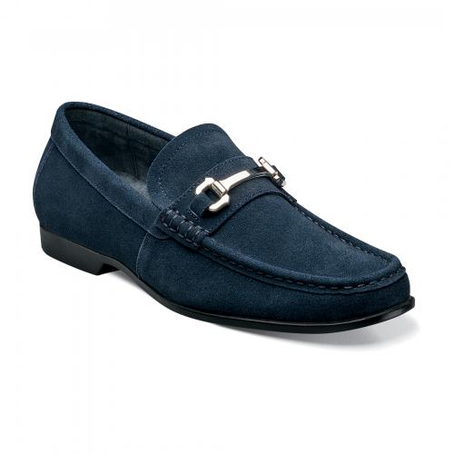 Stacy Adams "Ellston" Navy Suede Moc Toe Loafer Shoes 24951
